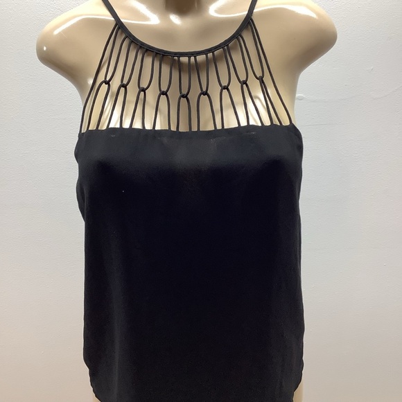 Naked Zebra Size Medium Black Fringe Blouse. New With Tags - Picture 3 of 7